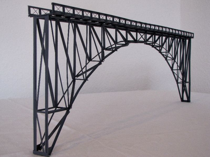Hack 35050 - HT60  -  Hochbogenbrücke 60cm, 1-gleisig, grau