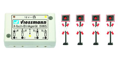 Viessmann 5800 - 4 Andreaskreuze mit Blinkelektronik