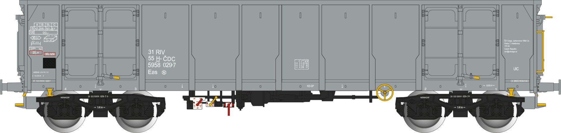 Albert Modell 595022 - Offener Güterwagen Eas, H-CDC, Ep.VI