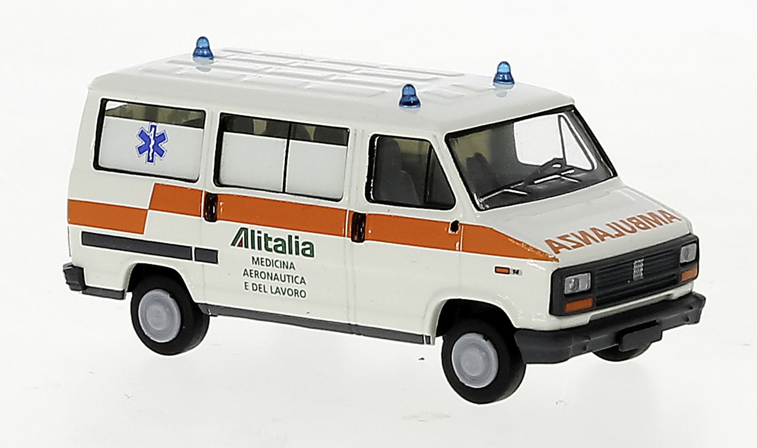 Brekina 34910 - Fiat Ducato Bus, Ambulanza Alitalia, 1982
