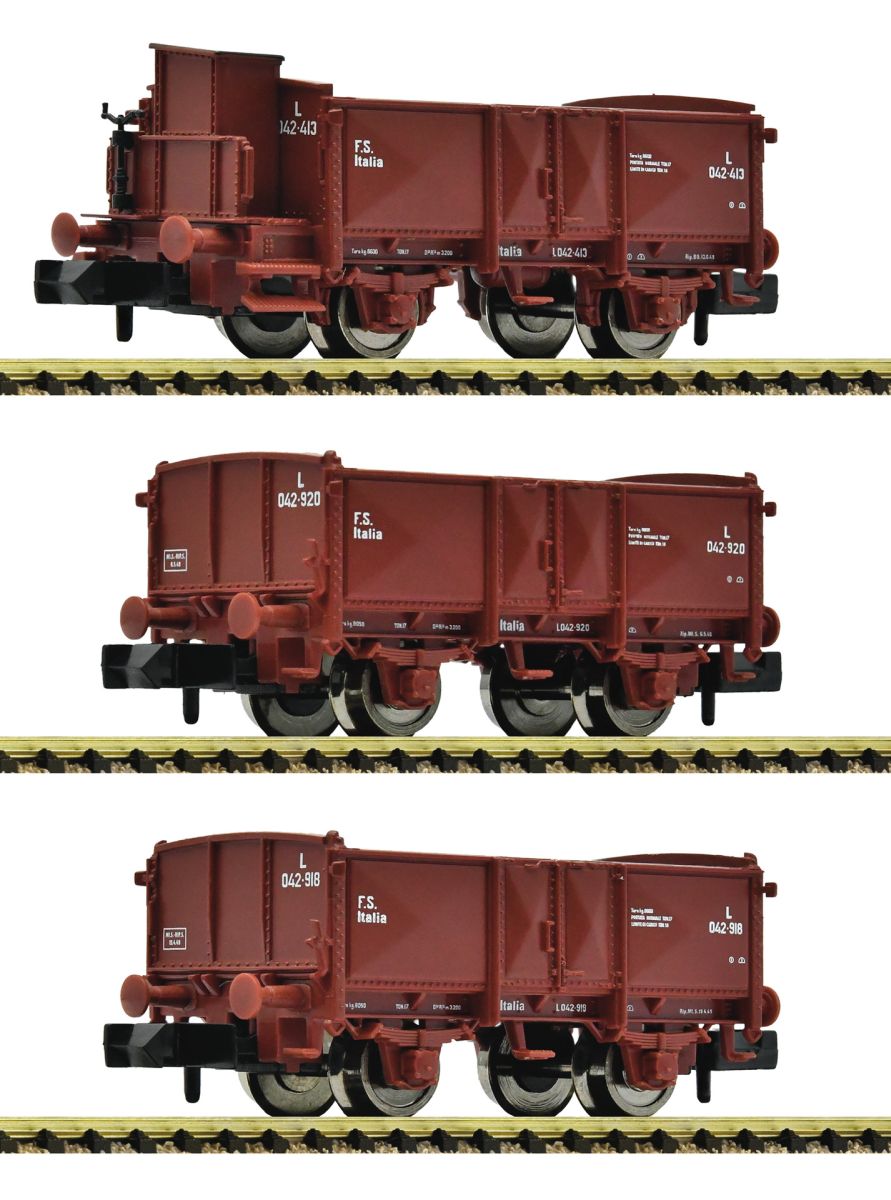 Fleischmann 6660034 - 3er Set offene Güterwagen, FS, Ep.II-III