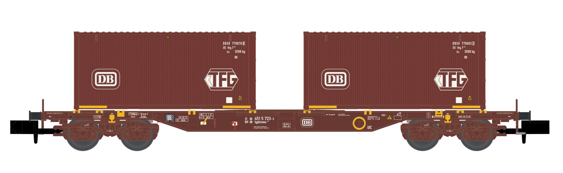 Hobbytrain H23202 - Containerwagen Sgjkkmms 699, DB, Ep.IV 'DB/TFG'