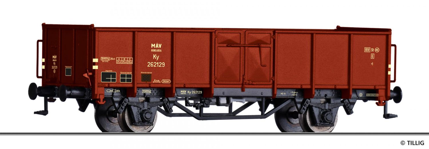 Tillig 14075 - Offener Güterwagen Ky, MAV, Ep.III