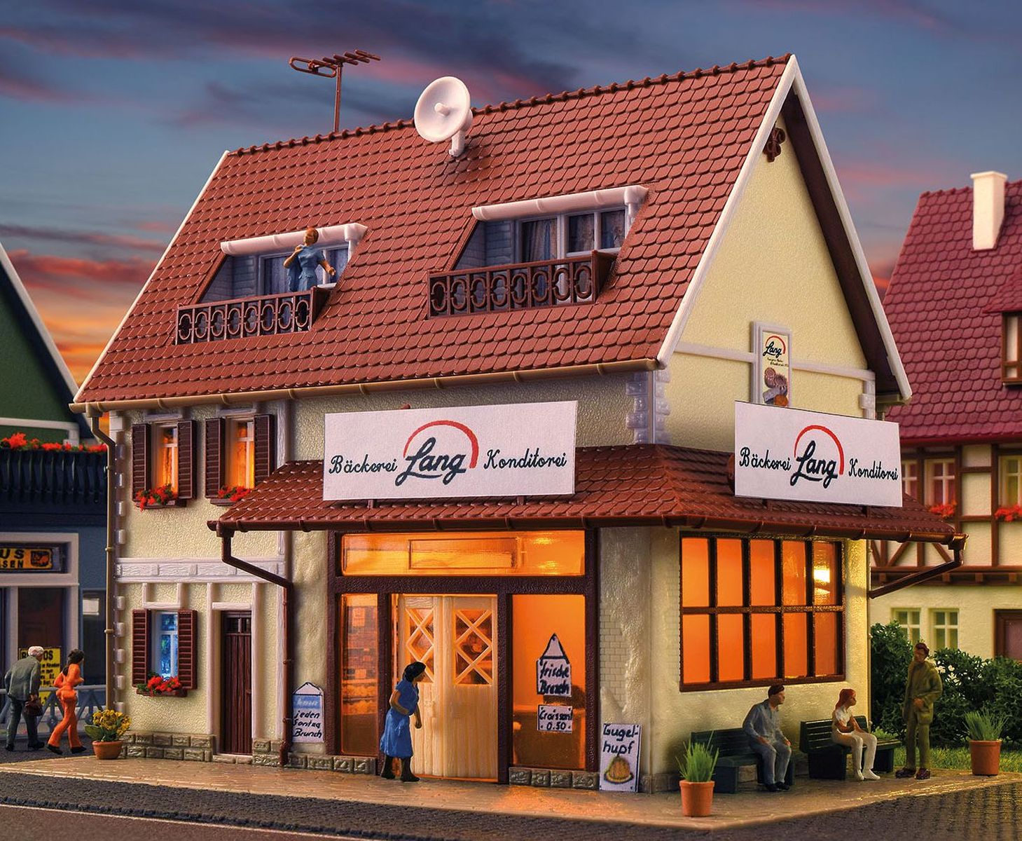 Vollmer 43633 - Bäckerei 'Lang', mit Beleuchtung Vollmer 43633 - Bäckerei 'Lang', mit Beleuchtung