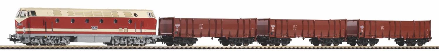Piko 57138 - Analoges Startset mit BR 119 und Güterzug, DR, Ep.IV, A-Gleis mit Bettung