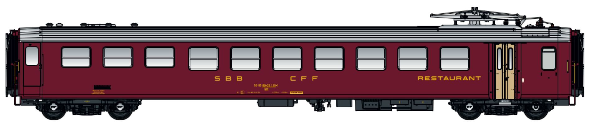 L.S. Models 47271-AC - Speisewagen EW I WR, SBB, Ep.IVa, rot, AC