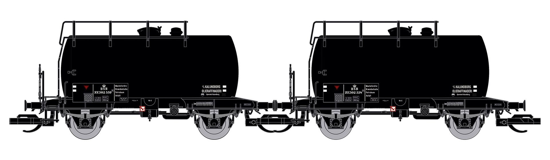 Saxonia 120147 - 2er Set Kesselwagen Deutz, DSB, Ep.III