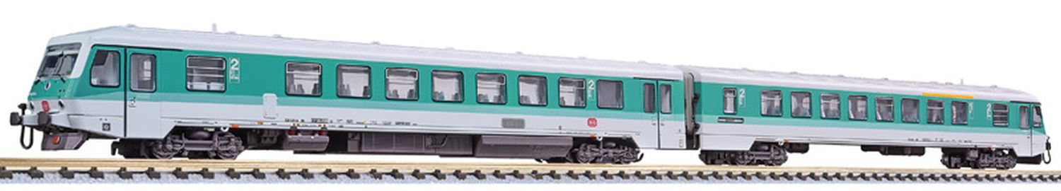 Liliput 163200-A25 - Triebwagen BR628.4/928.4 2-teilig mintgrün, DBAG, Ep.V