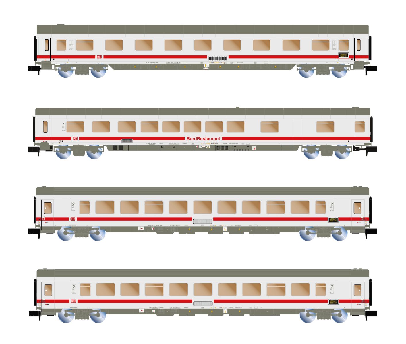 Arnold HN4504 - 4er Set Personenwagen IC, DBAG, Ep.VI