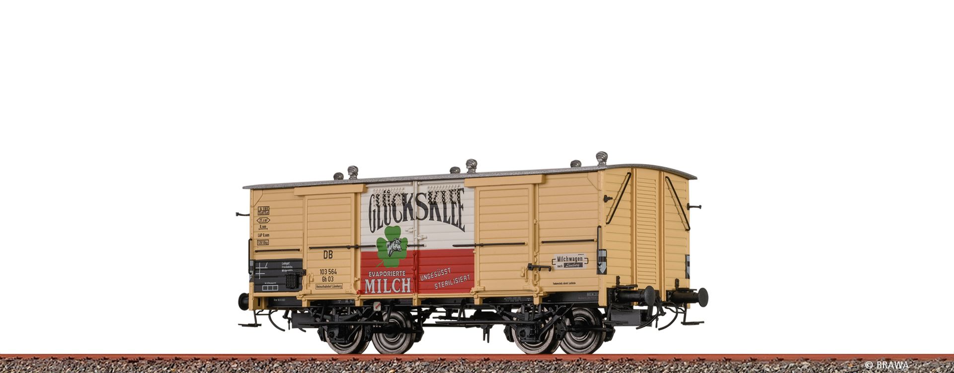 Brawa 50978 - Milchwagen Gh03 "Glücksklee", DB, Ep.III