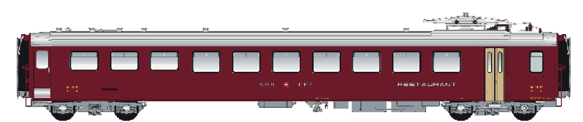 L.S. Models LS47258DC - Speisewagen EW I Dr4, SBB, Ep.III, mit Innenbeleuchtung