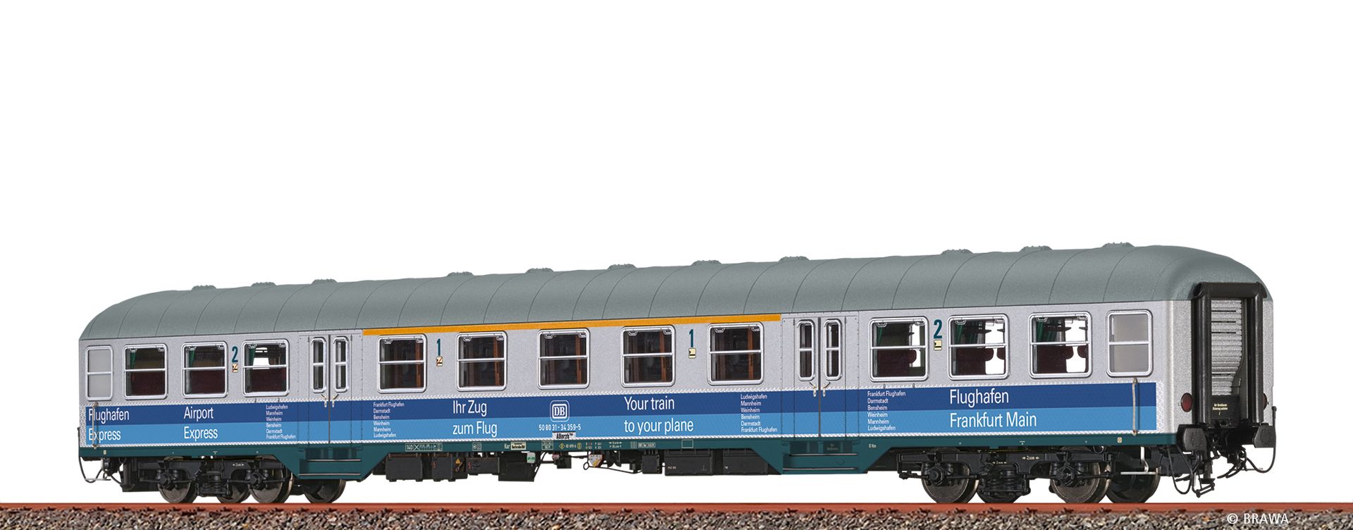 Brawa 46670 - Personenwagen ABnrzb704 "Flughafen Frankfurt/Main", DB, Ep.IV