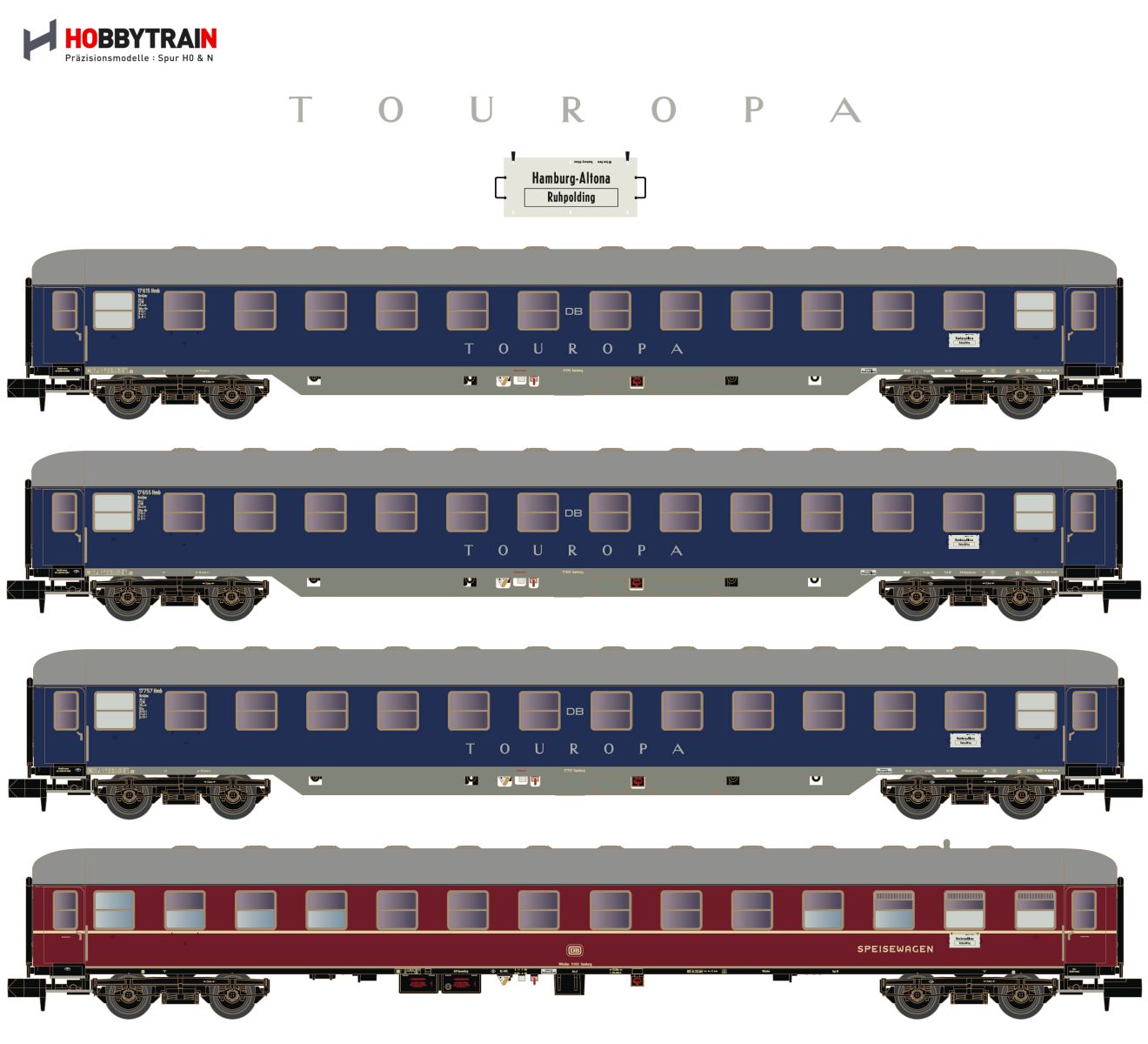 Hobbytrain H22201 - 4er Set 'TOUROPA', DB, Ep.IIIb, Set 2