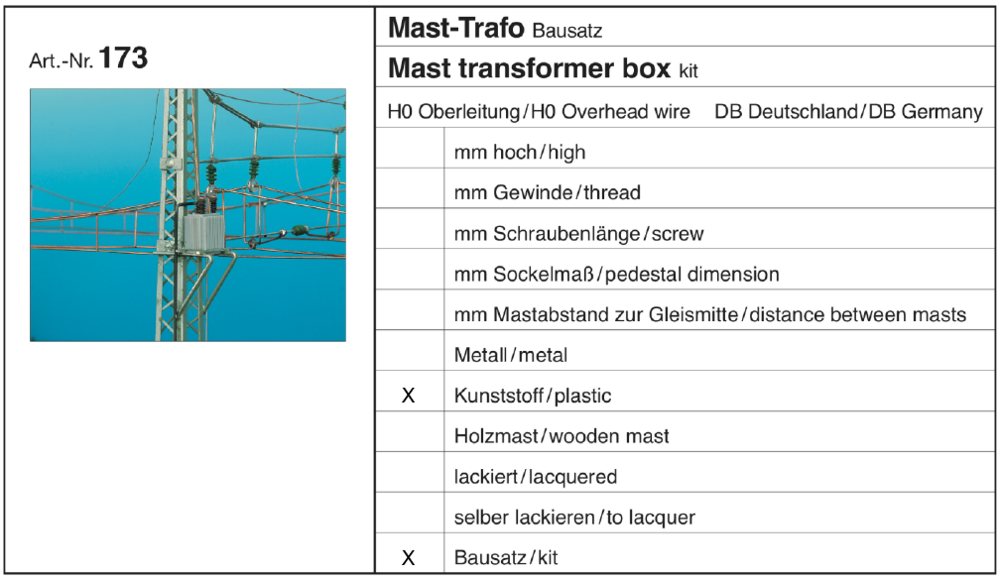 Sommerfeldt 173 - Mast-Trafo, Bausatz
