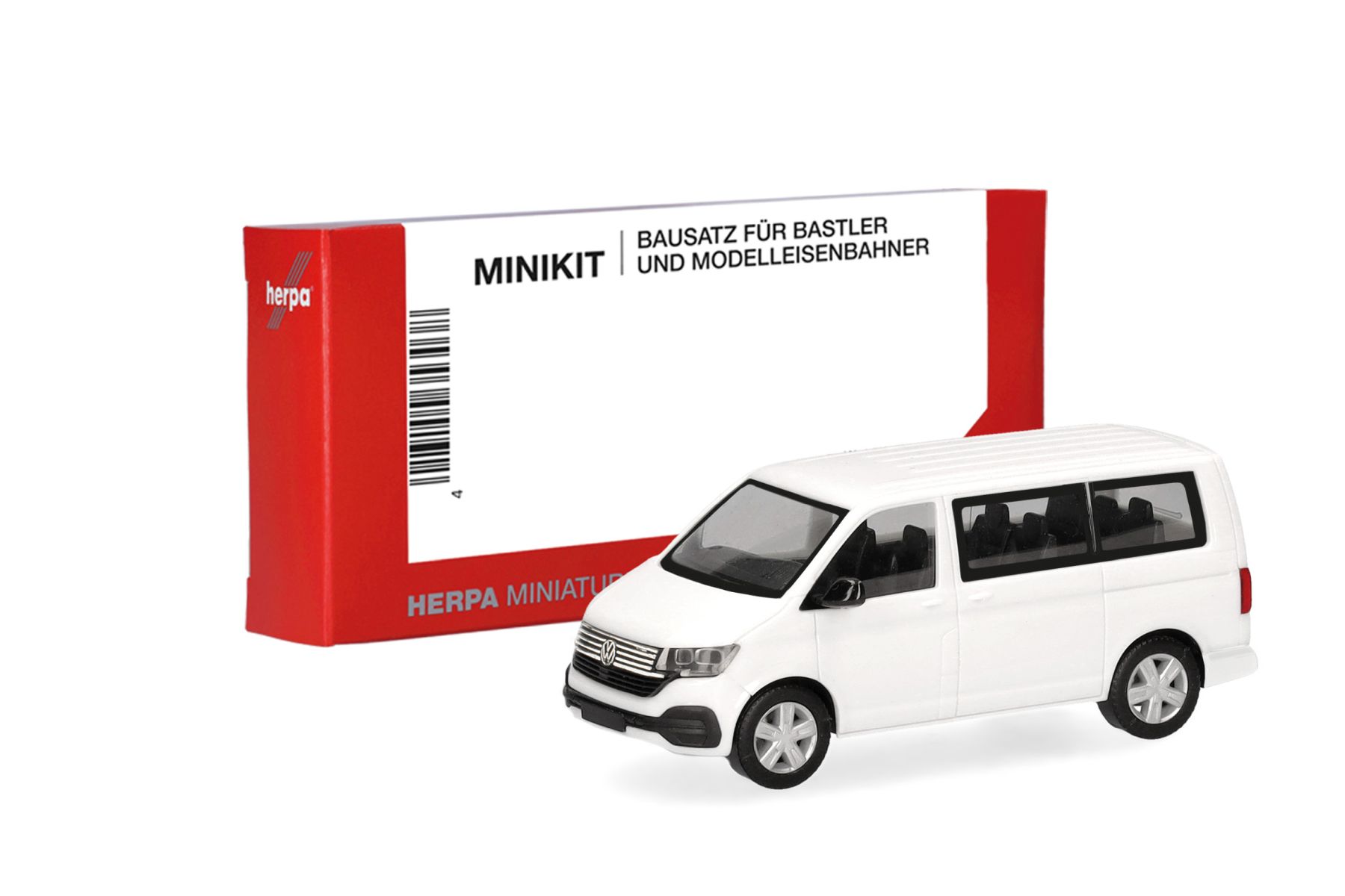Herpa 014250 - MiniKit: Volkswagen (VW) T6.1 Bus, weiß (1 Stück)
