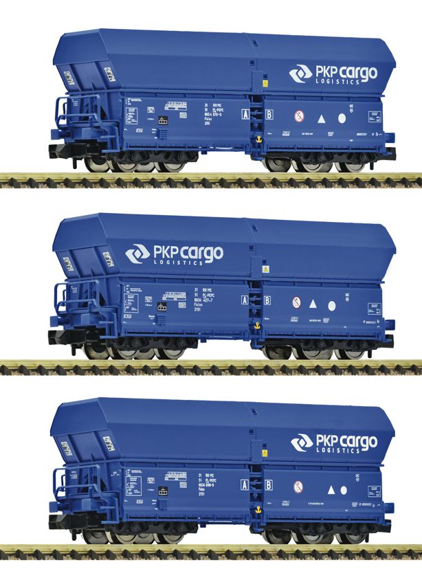 Fleischmann 6660086 - 3er Set Selbstentladewagen Falns, PKP Cargo, Ep.VI