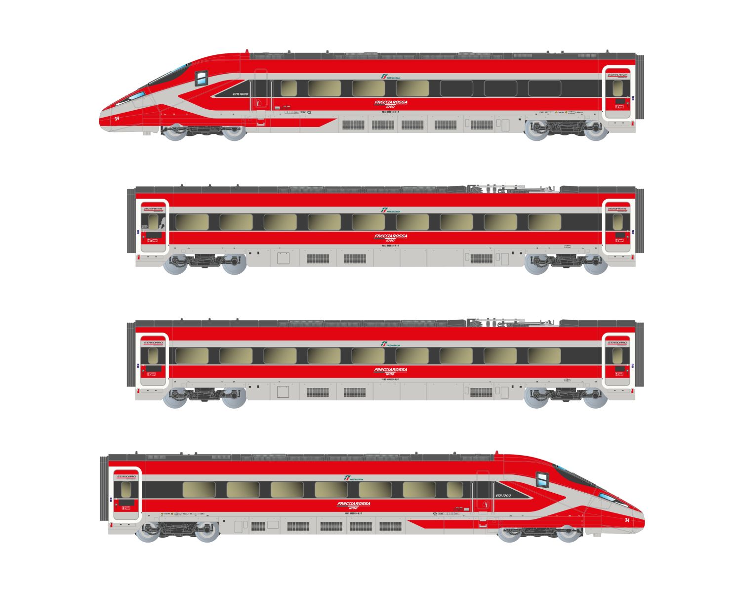 Arnold HN2619D - Triebzug Frecciarossa 1000, 4-teilig, FS Trenitalia, FS, Ep.VI, DC-Digital