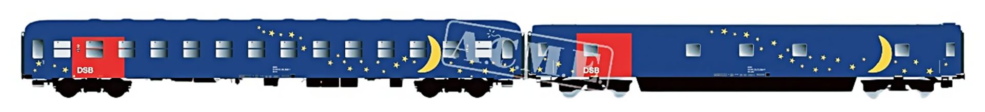 ACME AC 55347 - 2er Set IC Schlaf- bzw. Schlafwagen Nat Tog, DSB, Ep.V