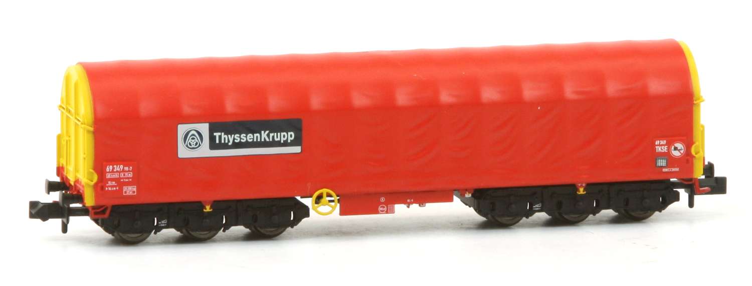 Liliput 260113 - 2er Set Coiltransportwagen Sahimms-u, ThyssenKrupp, Ep.VI