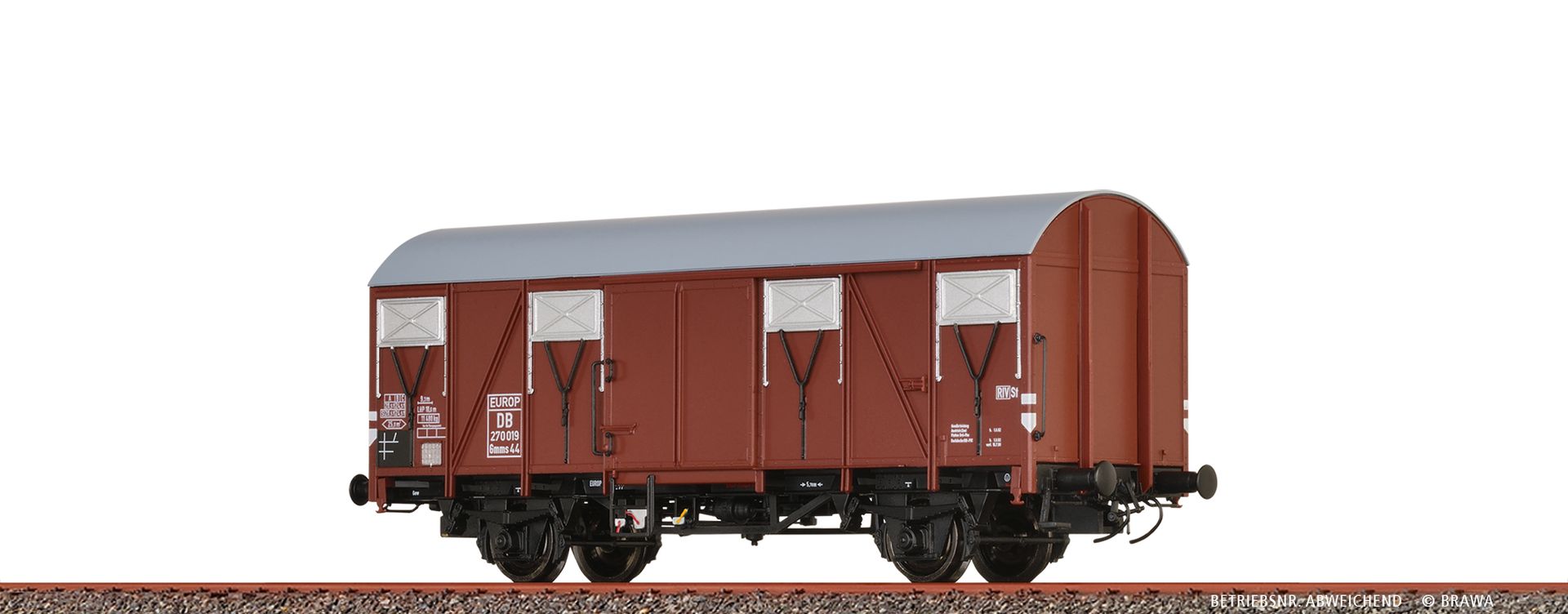 Brawa 50150 - Gedeckter Güterwagen Gmms44 'EUROP', DB, Ep.III