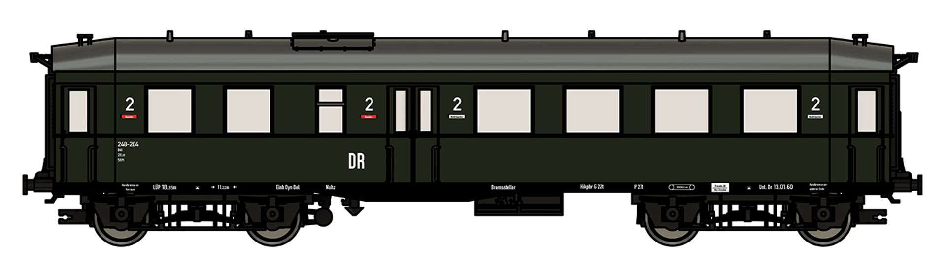 Saxonia 120004 - Personenwagen Bauart 'Altenberg', 2./3. Klasse, DR, Ep.III