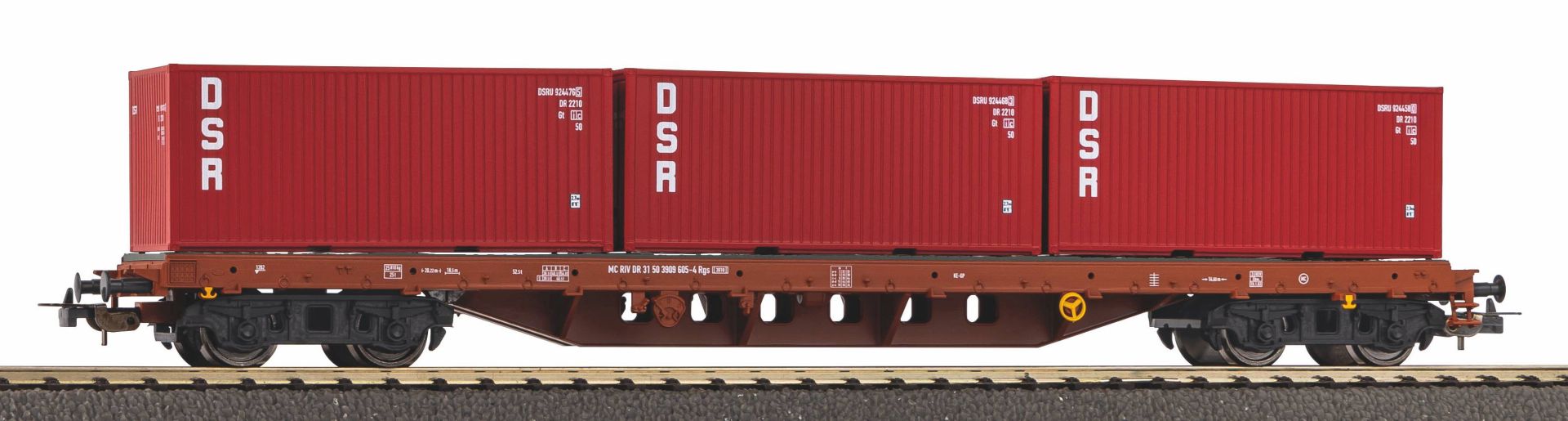 Piko 24500 - Containertragwagen mit 3 DSR-Containern, DR, Ep.IV
