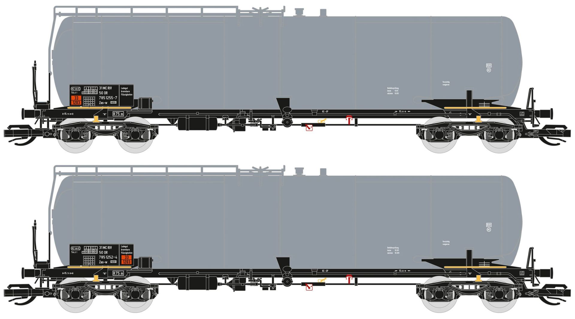 Saxonia 120216 - 2er Set Kesselwagen Zas, 8106, DR, Ep.IV