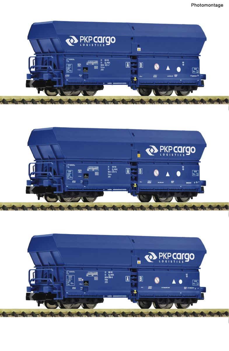 Fleischmann 6660086 - 3er Set Selbstentladewagen Falns, PKP Cargo, Ep.VI