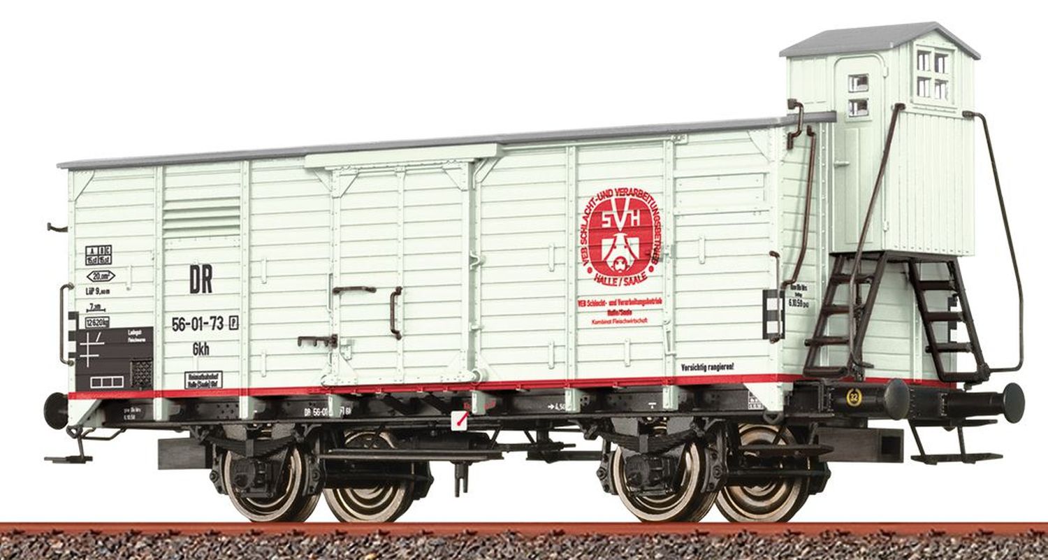 Brawa 49816-A24 - Gedeckter Güterwagen Gkh, DR, Ep.III 'VEB Schlachtwagen'