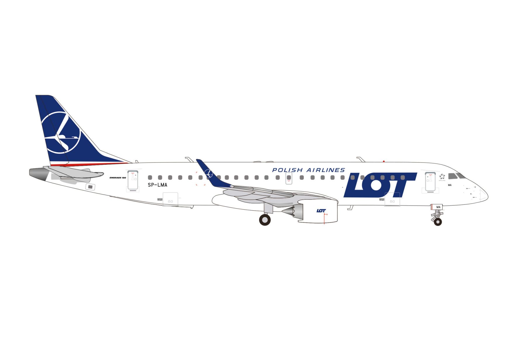 Herpa 573818 - LOT Polish Airlines Embraer E190