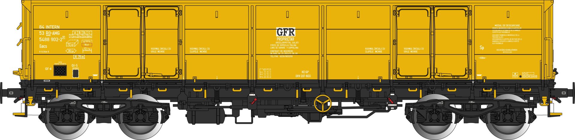 Albert Modell 548001 - Offener Güterwagen Eacs, RO-GFR, Ep.VI