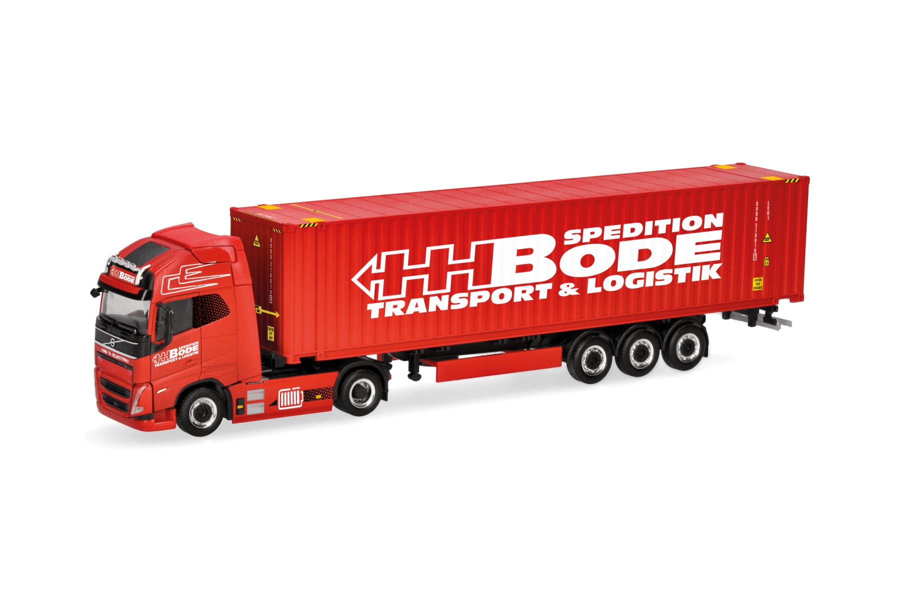 Herpa 319249 - Volvo FH GL XL Electric 40ft Container-Sattelzug "HH Bode"