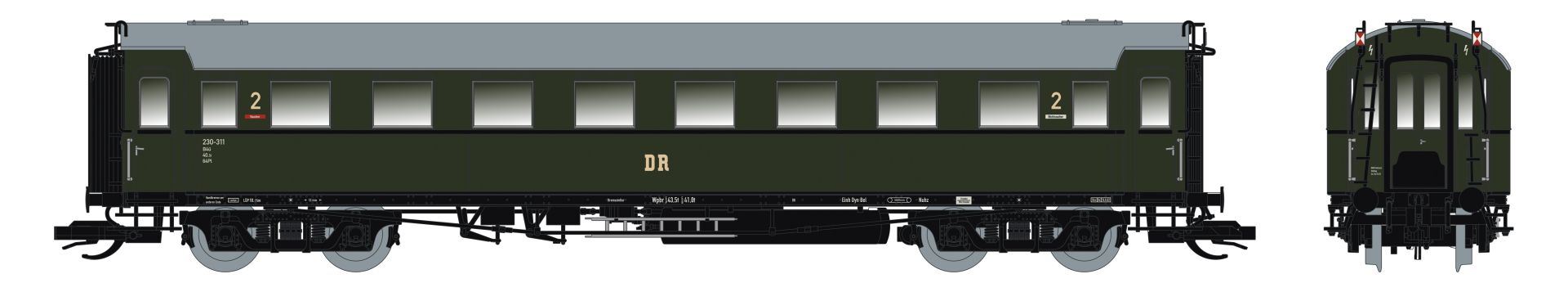 Saxonia 120227 - Personenwagen C4Ü Sa 07, DR, Ep.III, mit Schlussscheiben