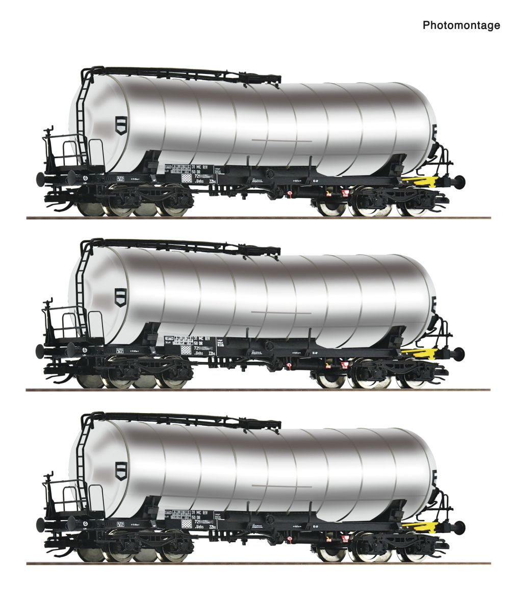 Roco 6680032 - 3er Set Knickkesselwagen ZZhs, DR, Ep.IV