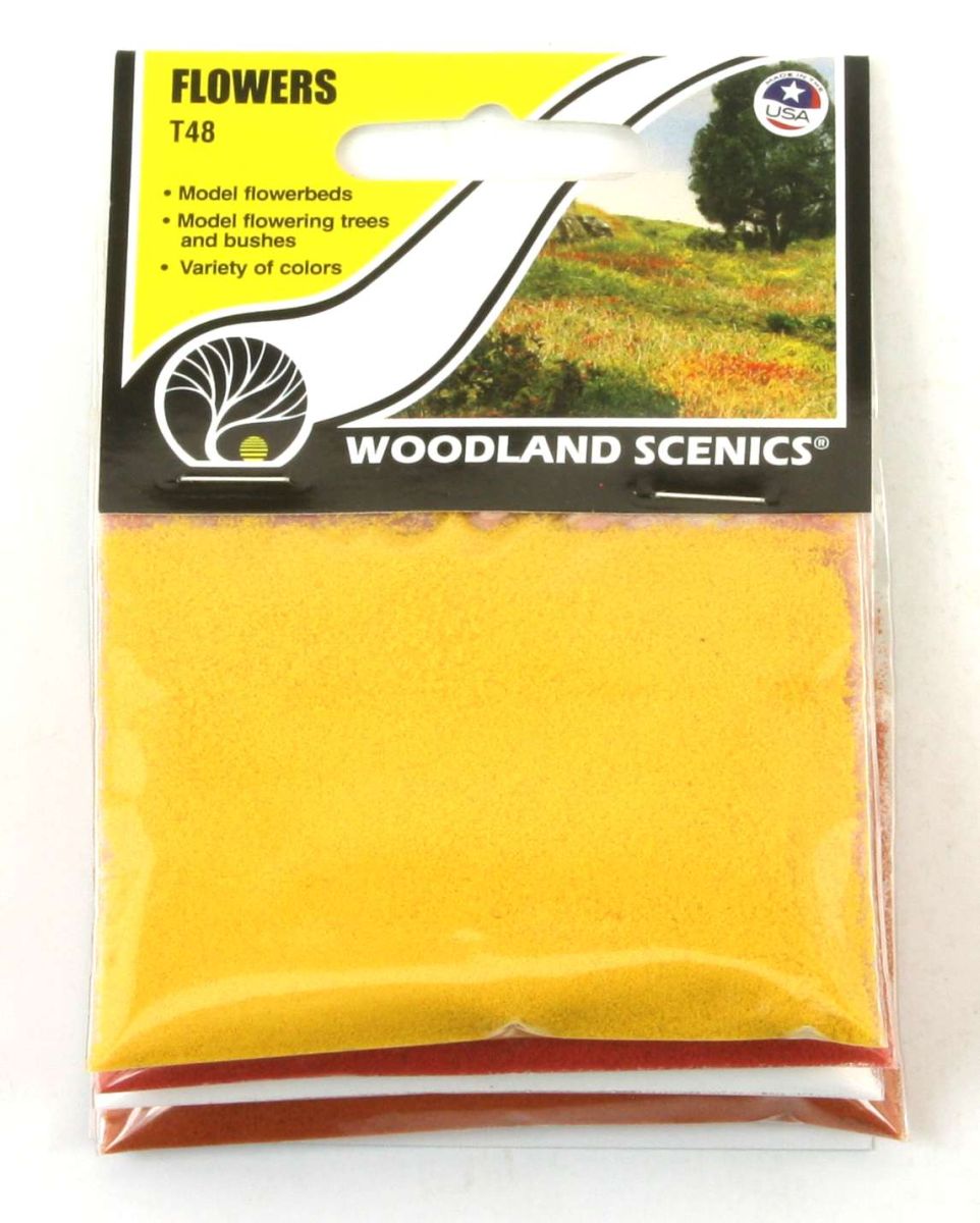 Woodland WT48 - Blumenstreu 4 Farben, rot, gelb, weiß und orange, 36g
