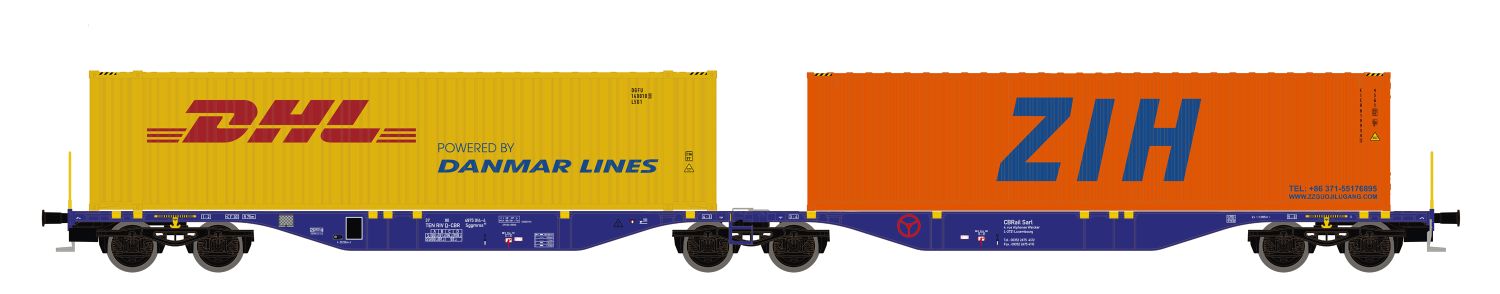 Mehano 90663 - Containerwagen Sggmrss'90, CBR, Ep.VI 'DHL, ZIH'
