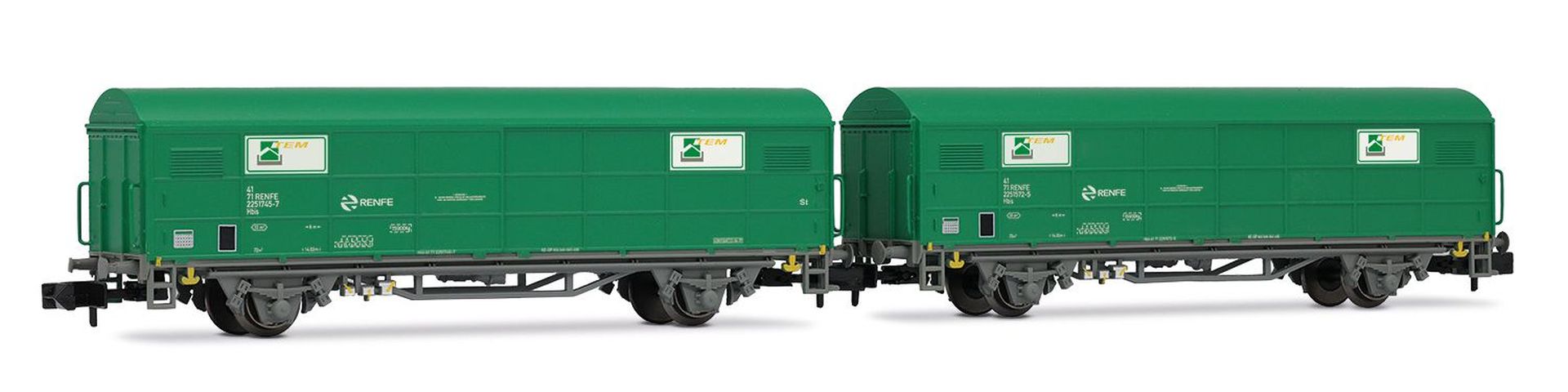 Arnold HN6703 - 2er Set gedeckte Güterwagen JPD, RENFE, Ep.V