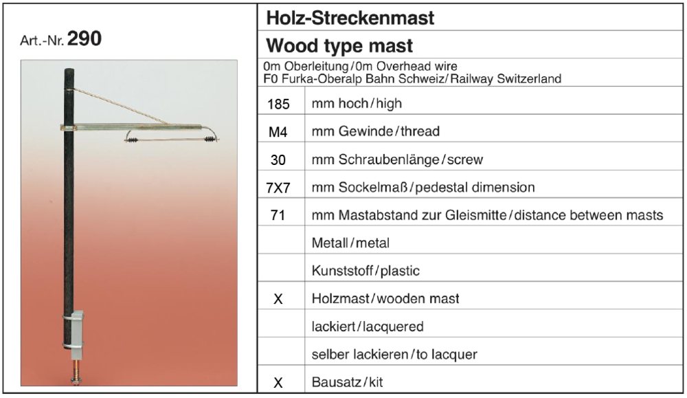 Sommerfeldt 290 - Holz-Streckenmast