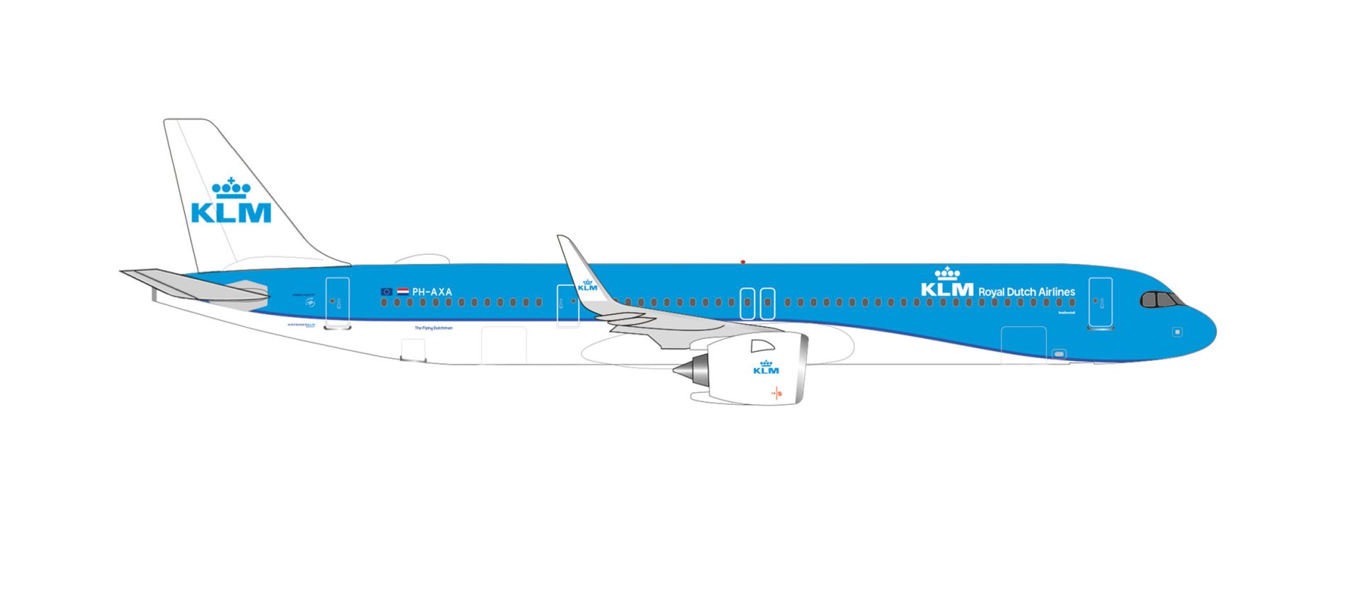 Herpa 538053 - KLM Airbus A321neo - PH-AXA "Koninginnepage / Swallowtail"