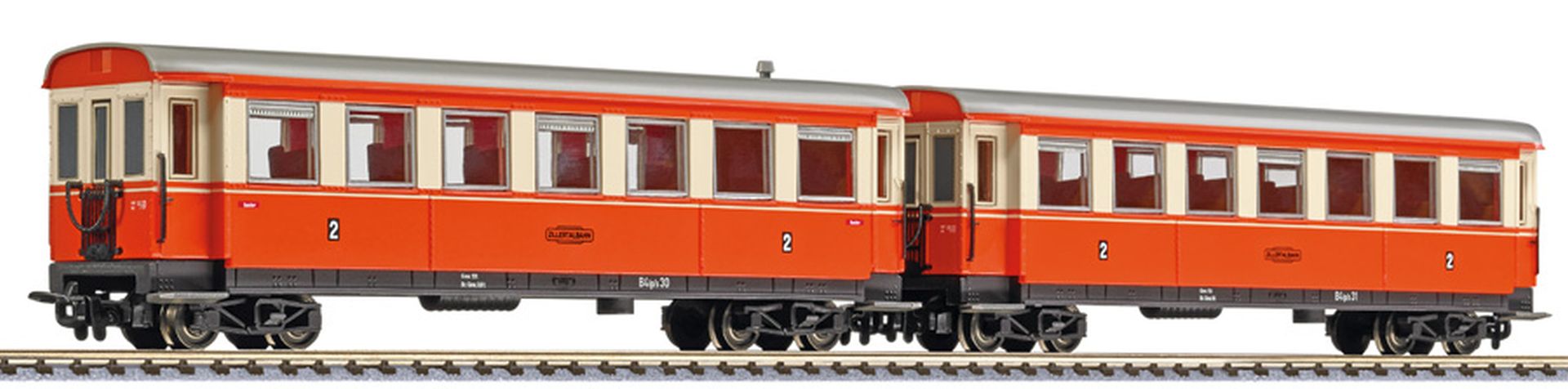 Liliput 340508 - 2er Set Personenwagen B4ip/s 30 und 31, Zillertalbahn, Ep.IV