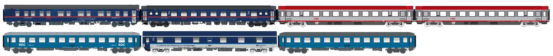 L.S. Models 97023N - 7er Set Nachtzugwagen NJ408, ÖBB Nightjet/CD, Ep.VI