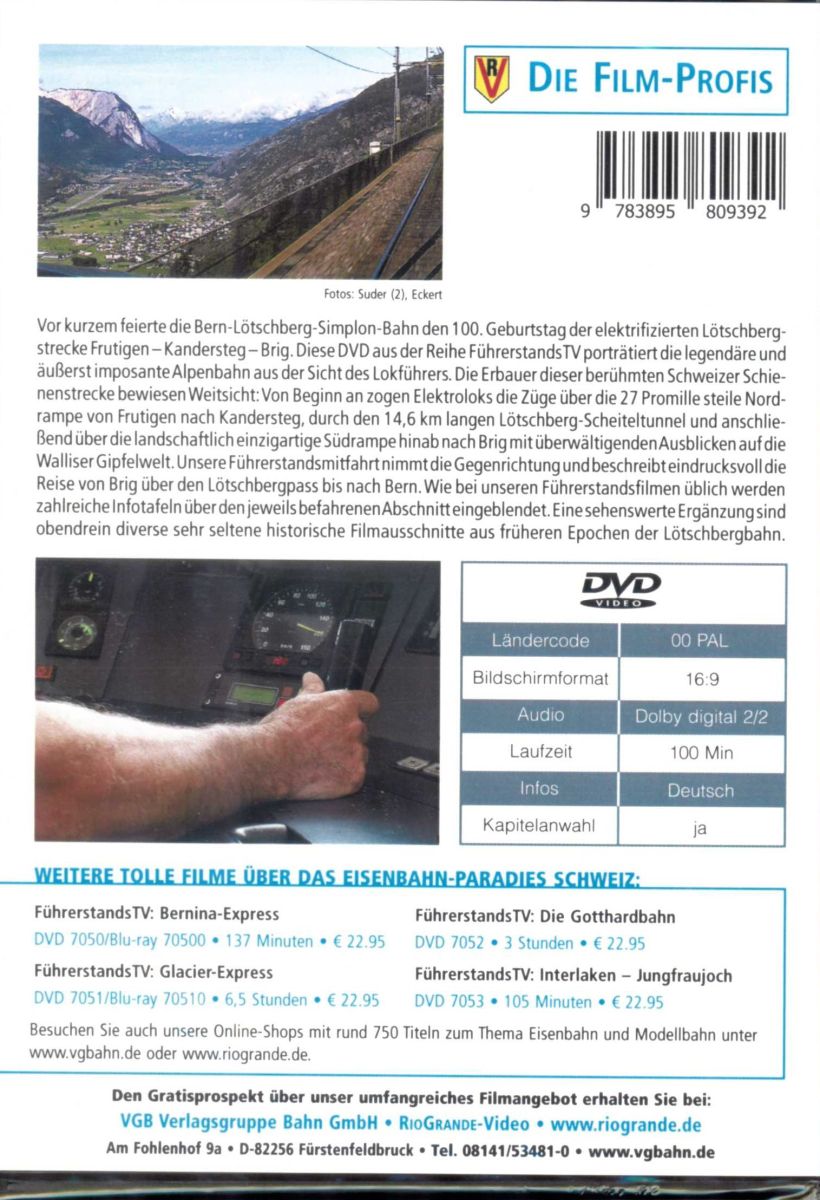 VGB 7054 - DVD - Die Lötschbergbahn