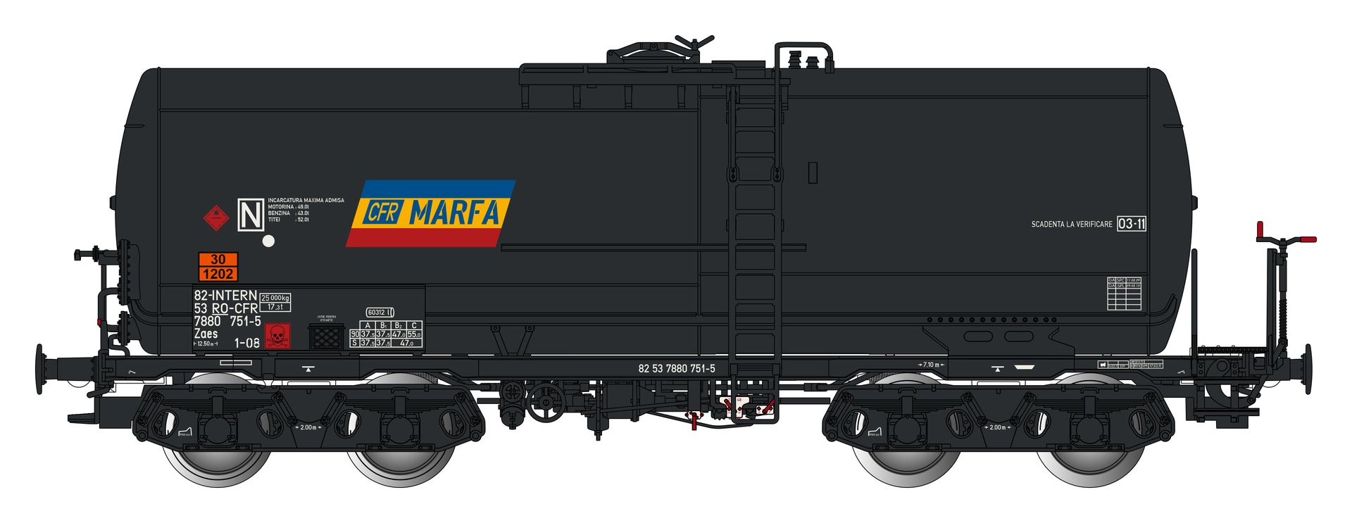 Albert Modell 788033 - Kesselwagen Zaes, RO-CFR, Ep.VI 'MARFA'