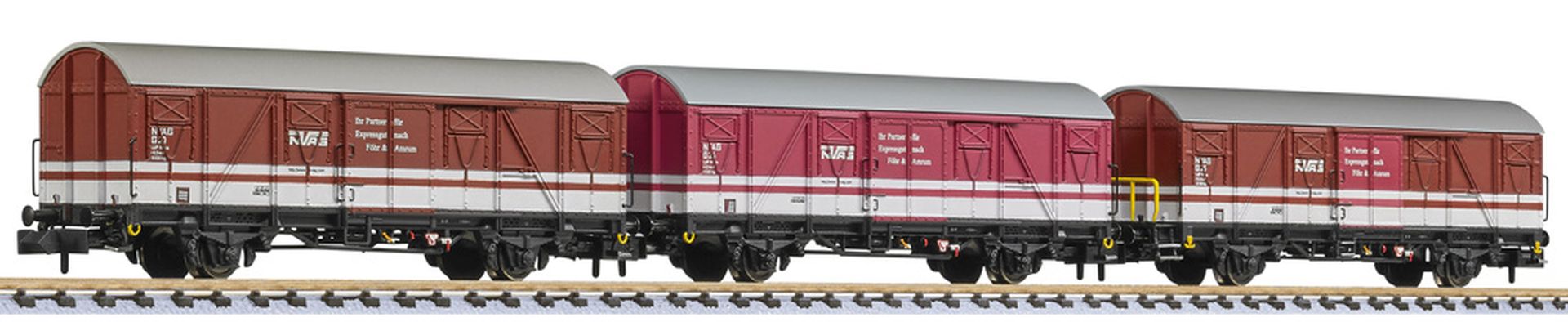 Liliput 260153 - 3er Set gedeckte Güterwagen, NVAG, Ep.V, gealtert