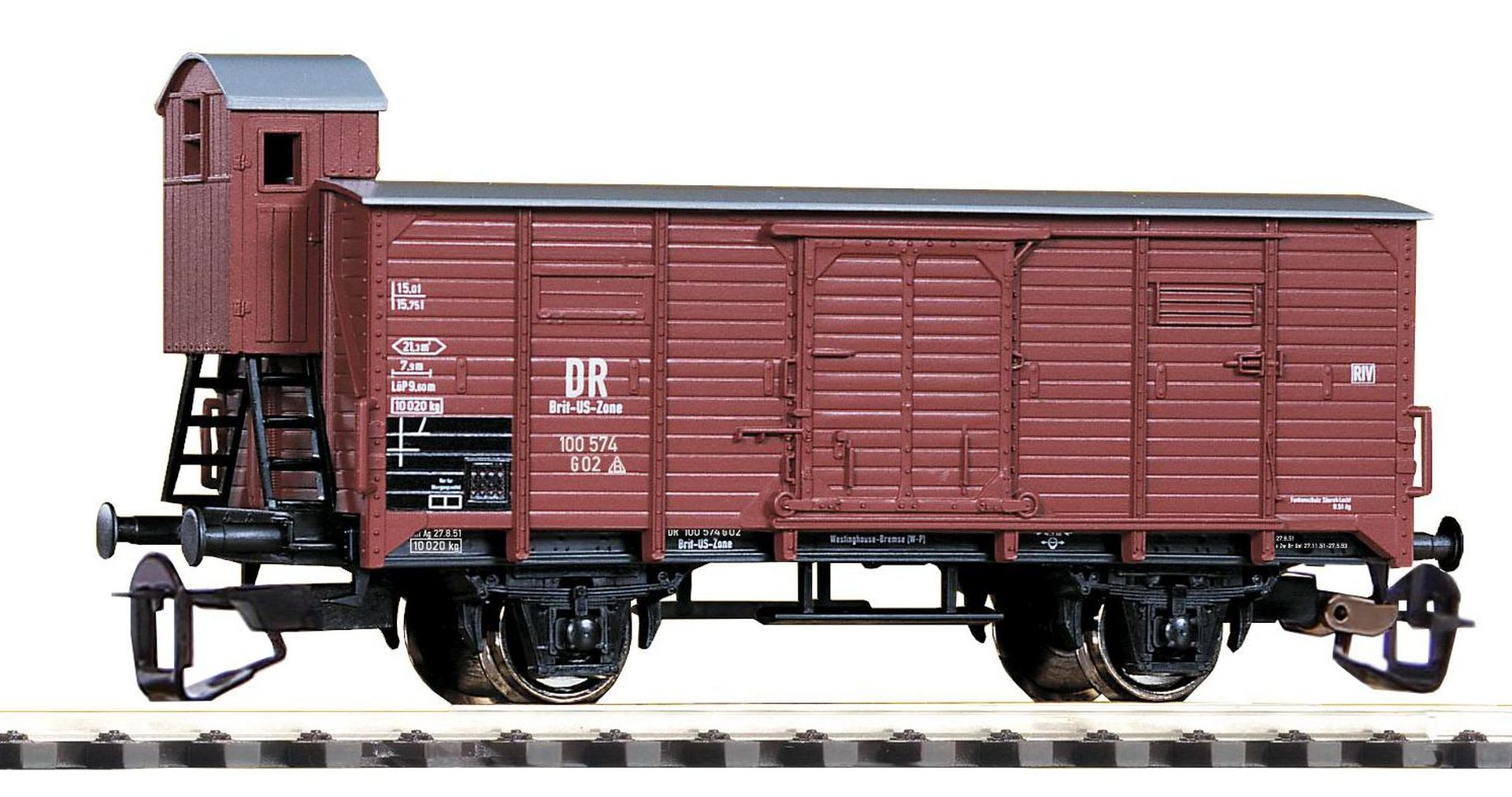 Piko 47760-A23 - Gedeckter Güterwagen G02 mit Bremserhaus, DR, Ep.III