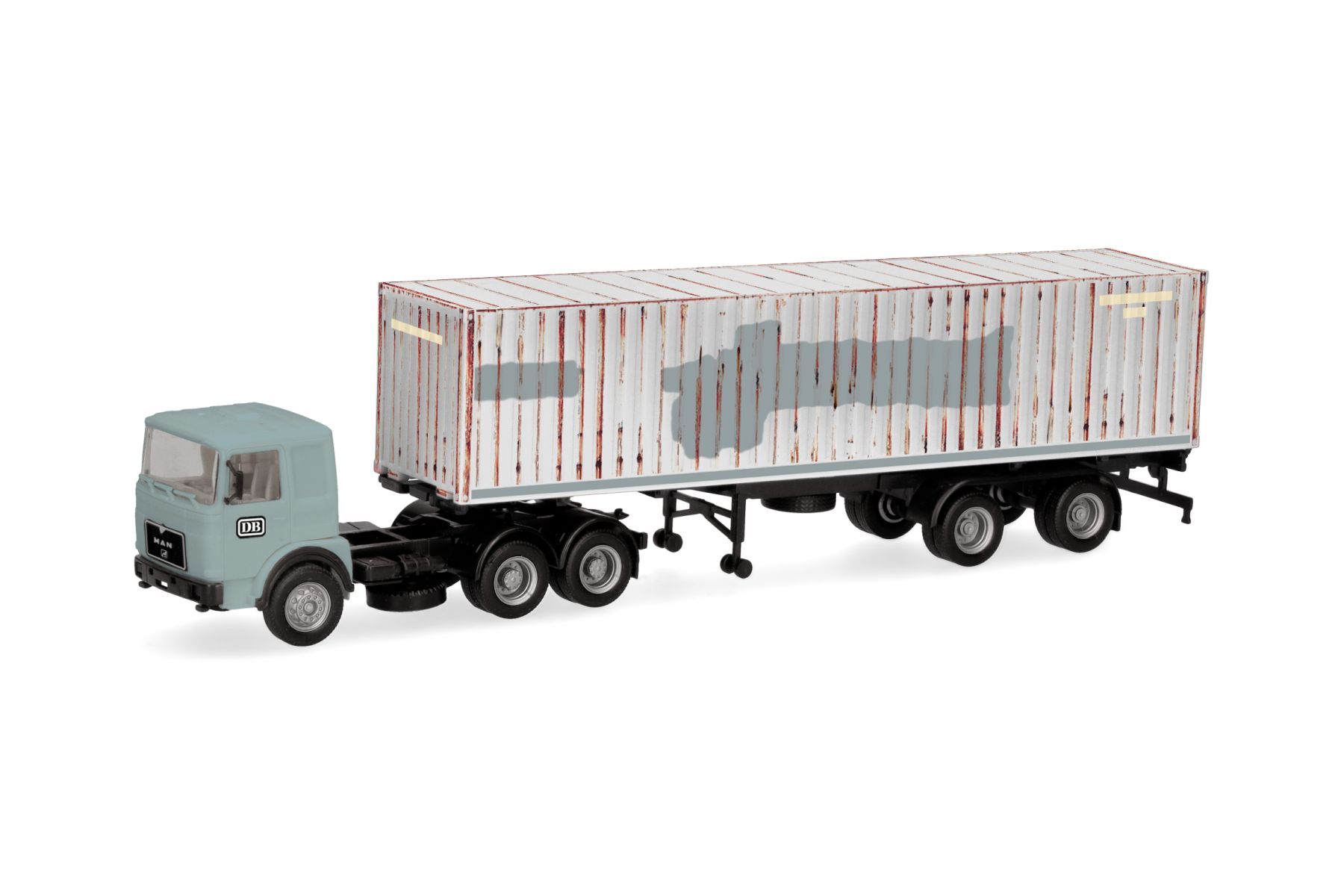 Herpa 320283 - Basic: MAN F8 Container-Sattelzug "DB" (Deutsche Bahn) Herpa 320283 - Basic: MAN F8 Container-Sattelzug "DB" (Deutsche Bahn)