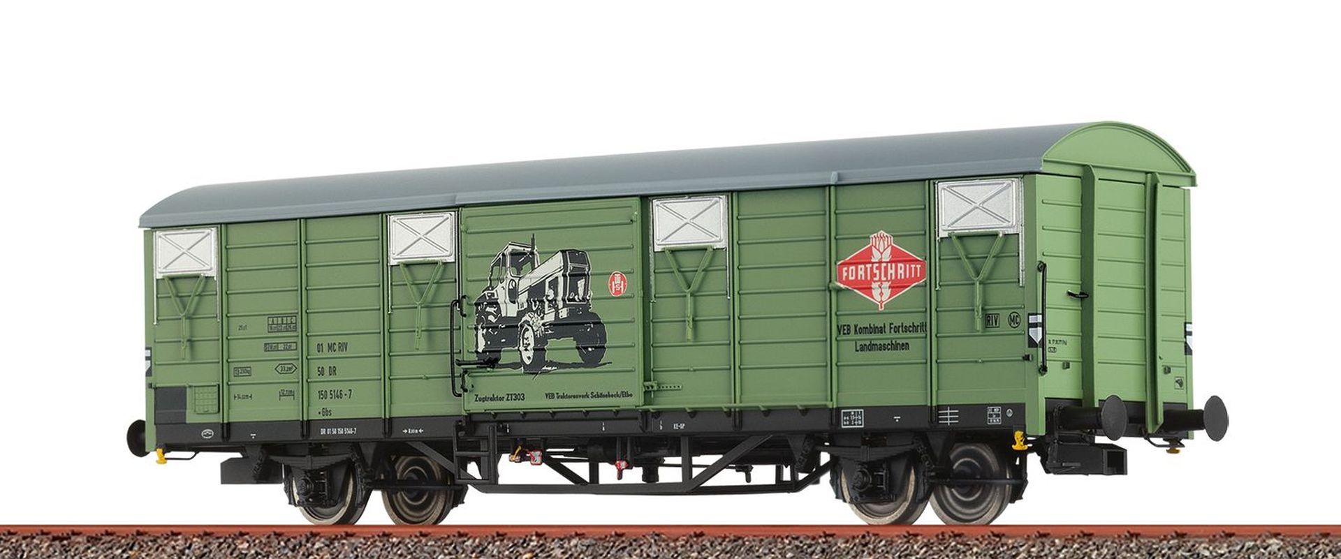 Brawa 49930 - Gedeckter Güterwagen Gbs, DR, Ep.IV 'Fortschritt'