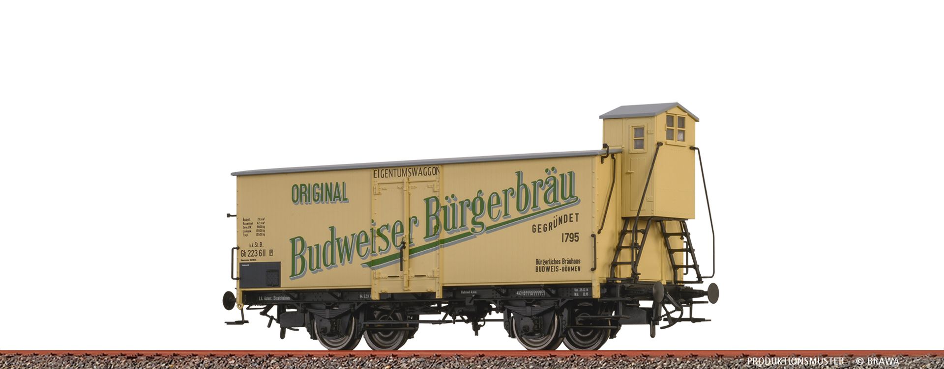 Brawa 51260 - Bierwagen "Budweiser Bürgerbräu", k.k.St.B., Ep.I