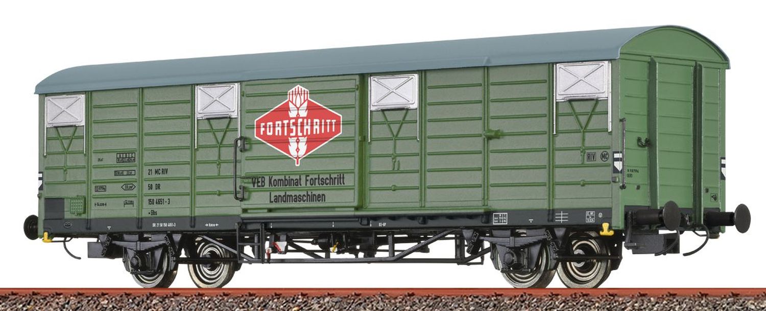 Brawa 49918 - Gedeckter Güterwagen Gbs, DR, Ep.IV 'Fortschritt'