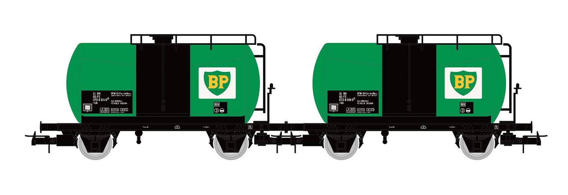 Rivarossi HR6567 - 2er Set Kesselwagen, FS, Ep.IV 'BP'